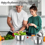 Stainless Steel Mixing Bowls, 6 Pack 2 Quart Stainless Steel Bowls Metal Mixing Bowls For Meal Prepping, Cooking, Baking