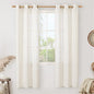 Natural Doorway Linen Curtains 80 inch Length 2 Panels, Cream Light Filtering by LAMIT