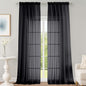 Black Sheer Curtains 120 Inches Long 2 Panels Set, Airy Lightweight Sheer Black by OWENIE