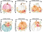 42Pcs Edible Pumpkin Cupcake Toppers Autumn Thanksgiving Theme Party Wafer Paper Flowers Pumpkin Cupcake Toppers Baby Gender Reveal Party Supplies