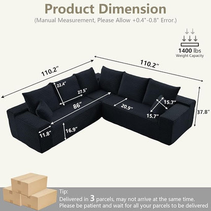 Sectional Cloud Couch for Living Room, Modular Floor Deep-Seat Sofa, Big Comfy - Image 2