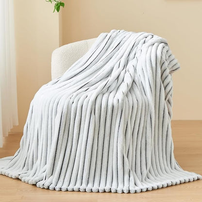 NEWCOSPLAY Fleece Ribbed Cozy Throw Blanket - Image 3