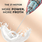 Zulay Kitchen Powerful Milk Frother Wand With 4 AA Duracell Batteries - Ultra Fast Handheld Drink Mixer - Electric Whisk Foam Maker for Coffee, Lattes, Cappuccino, Matcha & Creamer -