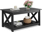 WLIVE Farmhouse Coffee Table for Living Room, 40.1" Rustic Center Table by WLIVE