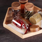 SAIOOL 6 Pcs Small Glass Spice Jars with Label,High Sealing Threaded Mouth,with Black Printed Spice Labels - 8.79oz /260ml*6,Empty Cylinder Spices Bottles,Storage Jars with Airtight Screw Lids