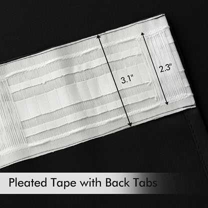 MIULEE Black Back Tab Blackout Curtains 52x63 Inches Long 2 Panels Set | Rod - Image 4