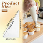 24 Inch Extra Large Piping Bags Disposable 100 Pack Clear Thickened Pastry Bags Icing Bags Frosting Piping Bags Cake Decorating Bags for Dessert, Pastry, Cookies, Cupcake Decorating