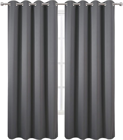 Blackout Curtains 66 x 95 inch/Frost Grey Curtains Set of 2 Panels/Thermal - Image 2