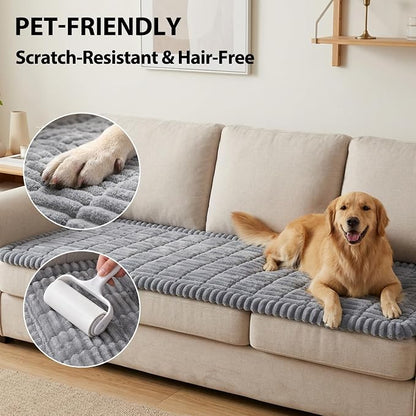 Fixwal Waterproof Flannel Dog Couch Cover, 27.6" x 88", Light Gray | Integrated - Image 6