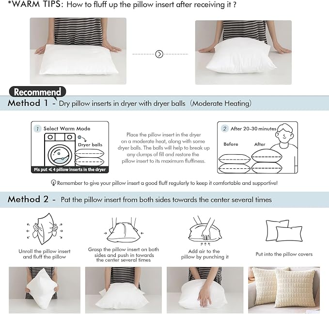 MIULEE 15x15 Inch Throw Pillow Insert - Image 6