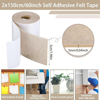 Shappy 2 Packs 120 x 2 x 0.04 Inch Felt Strips - Image 2