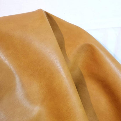 Caramel Light Tan Soft Faux Vegan PU Leather by The Yard Synthetic Pleather 0.9 by NATLeathers