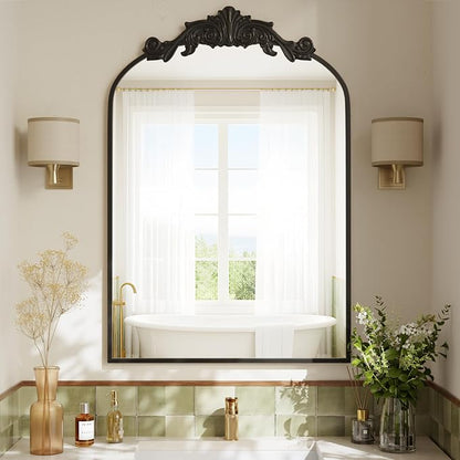 VooBang Vintage Arched Bathroom Mirror, 24x36 Inch Retro Wall Mounted Vanity - Image 6