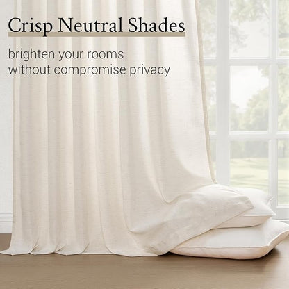 Topfinel 105 Inch Curtains 2 Panels Set, Two Packs Pinch Pleat Back Tab Linen - Image 5