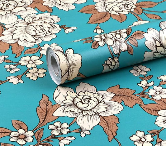 Vintage Floral Self Adhesive Wall Paper Shelf Liner Funitures Dresser Drawer by UPREDO