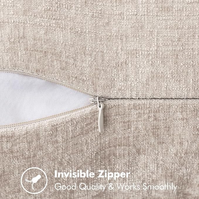 MIULEE Decorative Couch Throw Pillow Covers 18x18 Inch Taupe 2 Pack | Farmhouse - Image 7
