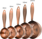 Copper Plated Measuring Cups and Spoons Set, 5 Stainless Steel Measuring Cups & 5 Metal Measuring Spoons Set with Leveler, US & Metric Kitchen Measure Cups & Spoons Set for Baking & Cooking