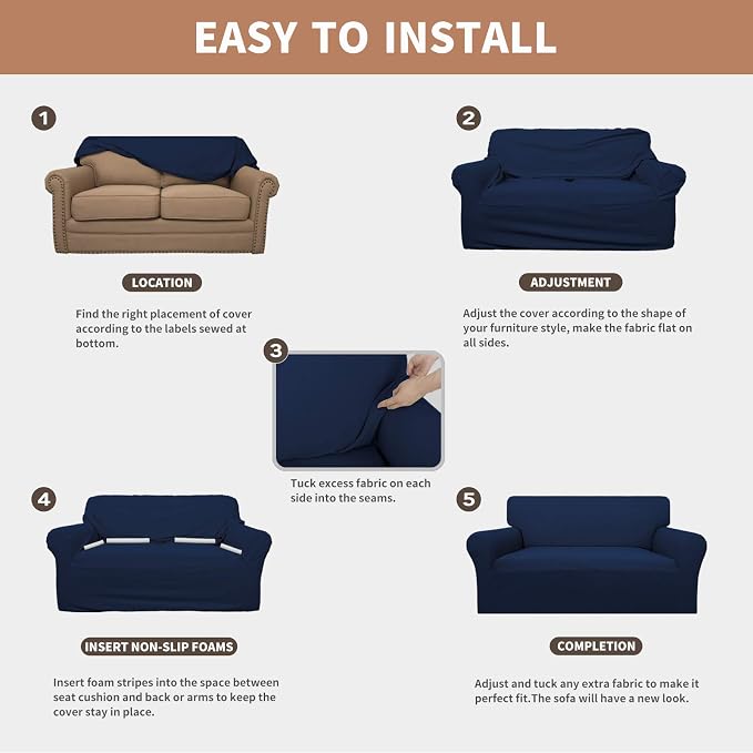 Easy-Going 100% Waterproof Couch Cover, 3 Cushion Couch Slipcover - Image 5