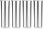 HASLE OUTFITTERS 20 oz Skinny Tumblers Bulk Set, Stainless Steel Insulated Slim Tumblers with Lids, Reusable Double Wall Travel Coffee Mugs, Durable Powder Coated Travel Water Cups (4)