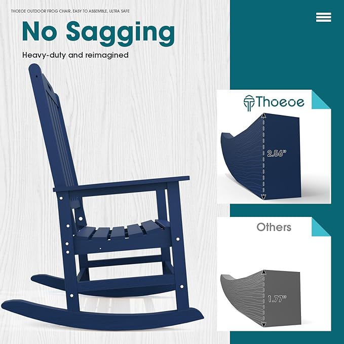 THOEOE Oversized Rocking Chair Set of 2, Outdoor Rocking Chair - Image 6