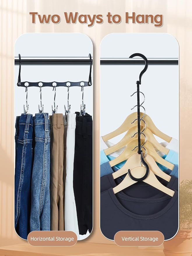 HOUSE DAY Space Saving Hangers Black, 16 Pack, Smart Closet Organizer Space - Image 4