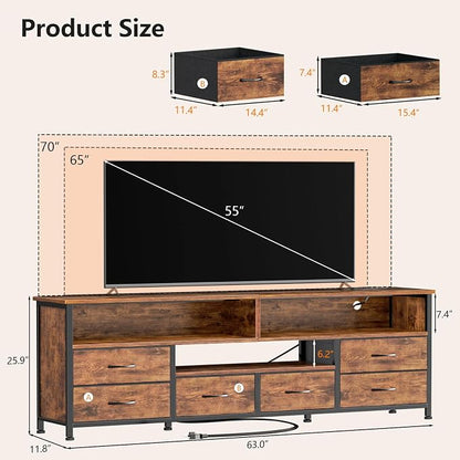 Furologee 63 Inch Entertainment Center, TV Stand - Image 3