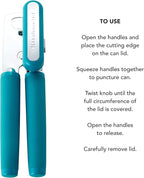 KitchenAid Classic Multifunction Can Opener and Bottle Opener Easy to Use, Razor Sharp Stainless Steel Cutting Wheel, Soft Ergonomic Handles, Ocean Drive