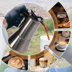 Electric Stainless Steel Moka Pot 6 Cup 300ml Mocha Pot Espresso Maker with Detachable Base Ideal Coffee Maker for Home Italian and Cuban Café Coffee maker Espresso maker Coffee Pot
