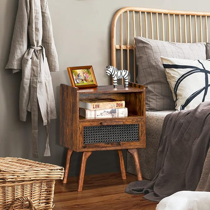 Lerliuo Rattan Nightstand, Boho Side Table - Image 8