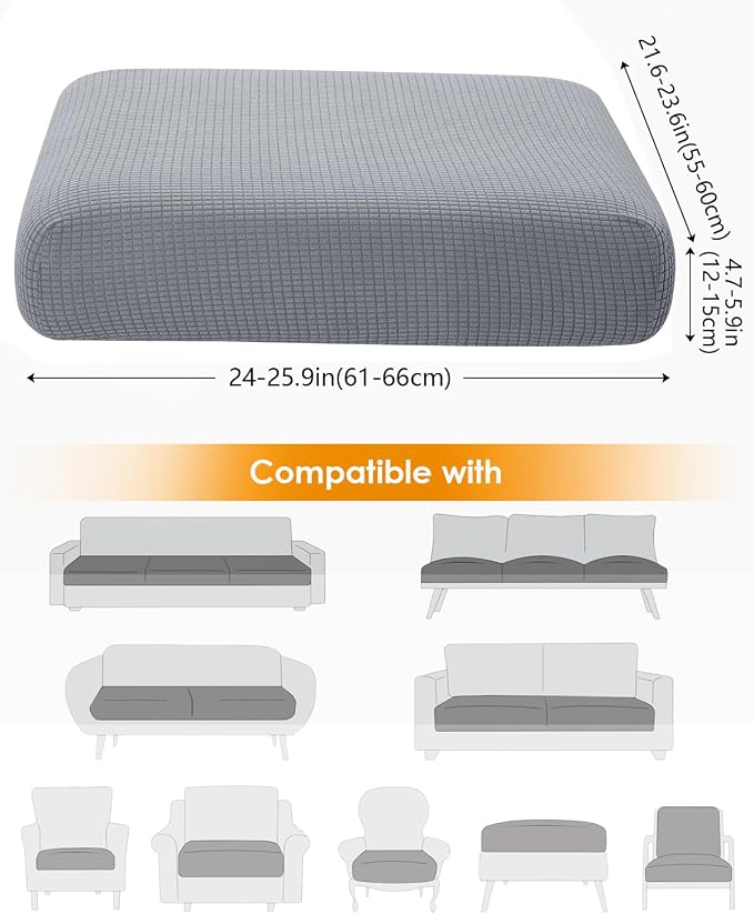 Fuloon Couch Cushion Slipcover, Super Stretch Individual Sofa Covers | 3 Pack - Image 3