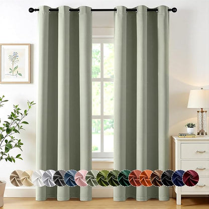 MIULEE Blackout Curtains for Bedroom 2 Panels 40 x 78 Inch Long Sage Green | by MIULEE