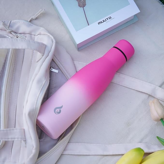 BJPKPK Insulated Water Bottle 17oz Stainless Steel Water Bottles Dishwasher Safe Metal Thermos Keep Cold and Hot,Midnight Black