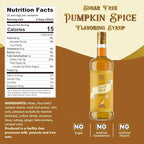 ChocZero Sugar Free Coffee Syrup, Pumpkin Spice Flavor, Simple Syrup Drink Mix, Chai Latte, Protein Shakes & Baking, Gluten Free, All Natural, 25.4 Ounces Bottle (Pack of 1)