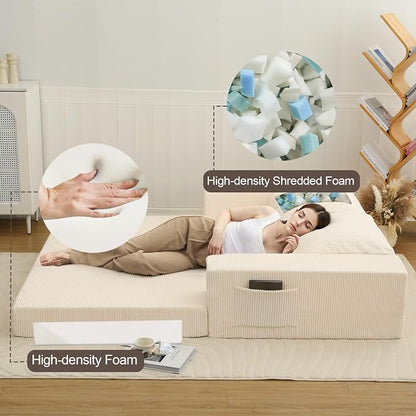 COMAX Convertible Sofa Bed Queen, Folding Fold Out Couch Bed, Floor Futon Couch - Image 8