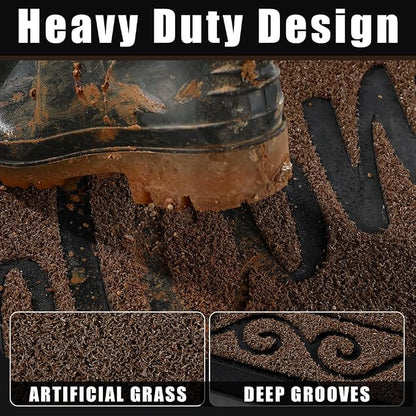 Yimobra Welcome Mat Outdoor Indoor, Waterproof Heavy Duty Front Door Mat - Image 2