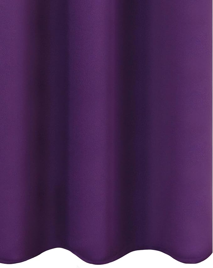 Purple Blackout Curtains 34 x 63 Inch Length/Set of 2 Curtain Panels/Thermal - Image 9