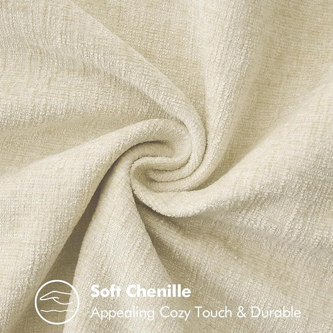 MIULEE Decorative Couch Throw Pillow Covers 16x16 Inch Cream White 2 Pack | - Image 3