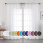 Sheer White Curtains, Sheer Curtains 90 inches Long 2 Panels Set, Rod Pocket by OWENIE