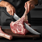 SHAN ZU Butcher Knife in High Carbon Powder Steel, 12 Inch Brisket Knife for Meat Cutting, Carving and Slicing Knives with Ergonomic Pakkawood Handle, Ultra Sharp Meat Breaking Knives