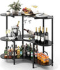 Giantex 3-Tier Bar Table, Corner Bar Cabinet, Liquor Home Bar Unit by Giantex