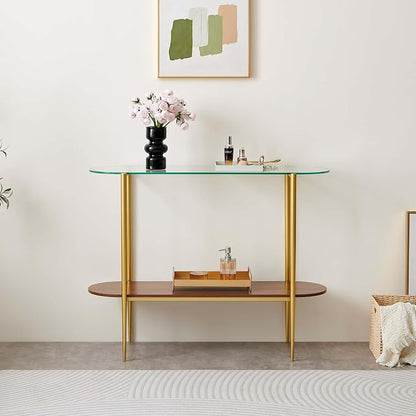 LumFurn Oval Glass Console Table - Image 5