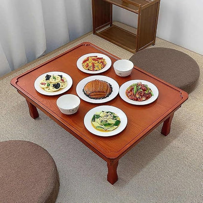 Folding Coffee Table, Japanese-Style Square Low Wood Table, - Image 5