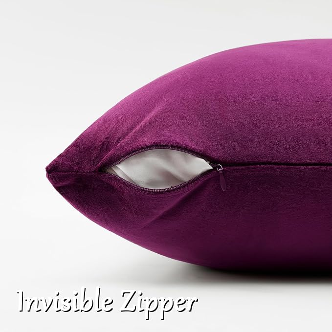 GIGIZAZA Velvet Pillow Covers 12x20 Decorative Pillows Pack of 2 Purple | Throw - Image 4