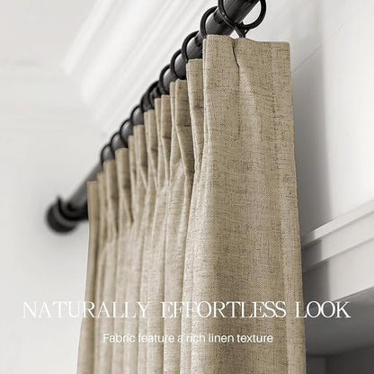 AUSSPVOCT Pinch Pleated 95 Inch Linen Curtains 100% Blackout - Image 6