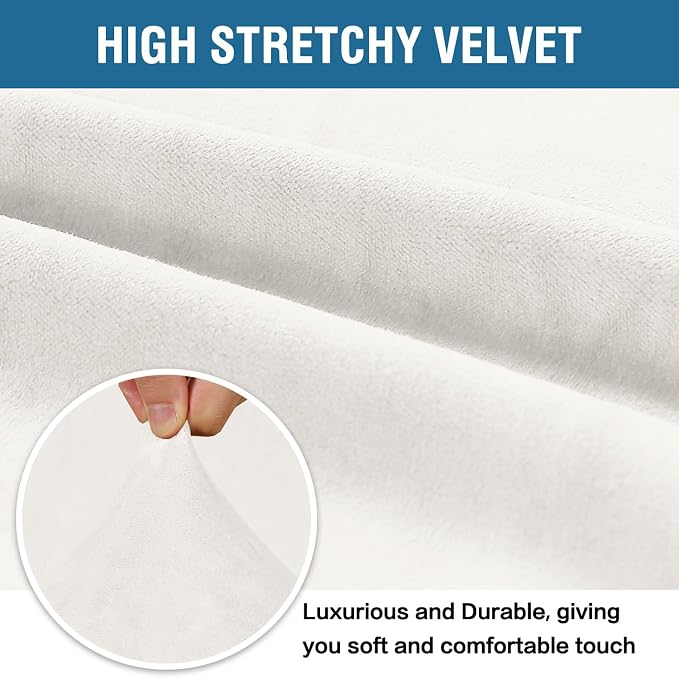 H.VERSAILTEX Velvet Stretch Couch Cushion Cover Plush Cushion Slipcover - Image 5