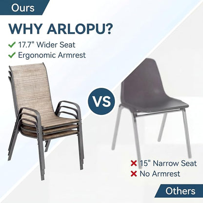 Arlopu 5 Piece Outdoor Patio Dining Set, Porch Furniture - Image 3