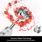 MegaWise Pro Titanium Reinforced 3-in-1 Immersion Hand Blender, Powerful Copper Motor with 80% Sharper Blades, 12-Speed Corded Blender, Including Dish Washer Safe Whisk and Milk Frother