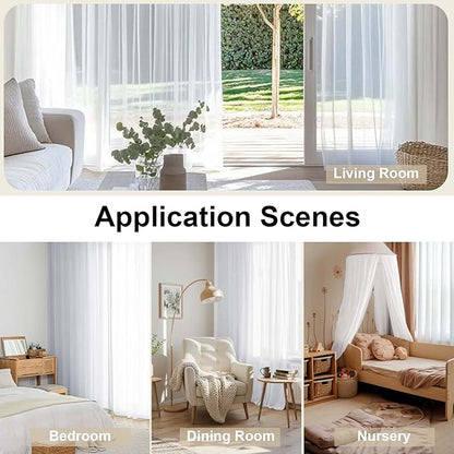 White Sheer Curtains 96 Inches Long, Elegant Sheer Curtains - Image 6