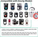 6 Pack Reusable K Cups for Keurig 2.0 & 1.0, 100% Stainless Steel Refillable Coffee Pods – BPA-Free, Ultra-Fine Mesh for Rich Flavor – Includes Scoop & 6 Seals – Eco-Friendly, Gift-Ready