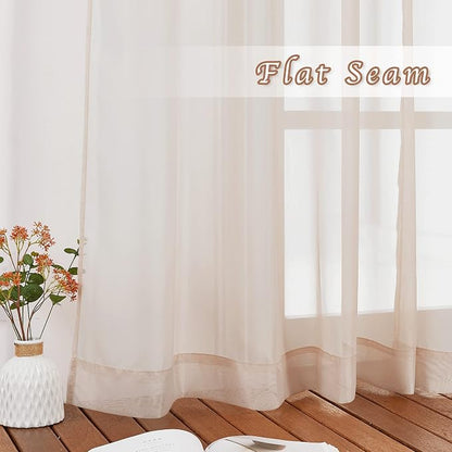 NICETOWN Sheer Taupe Curtains for Bedroom 120 inches Long, Grommet Elegant - Image 6
